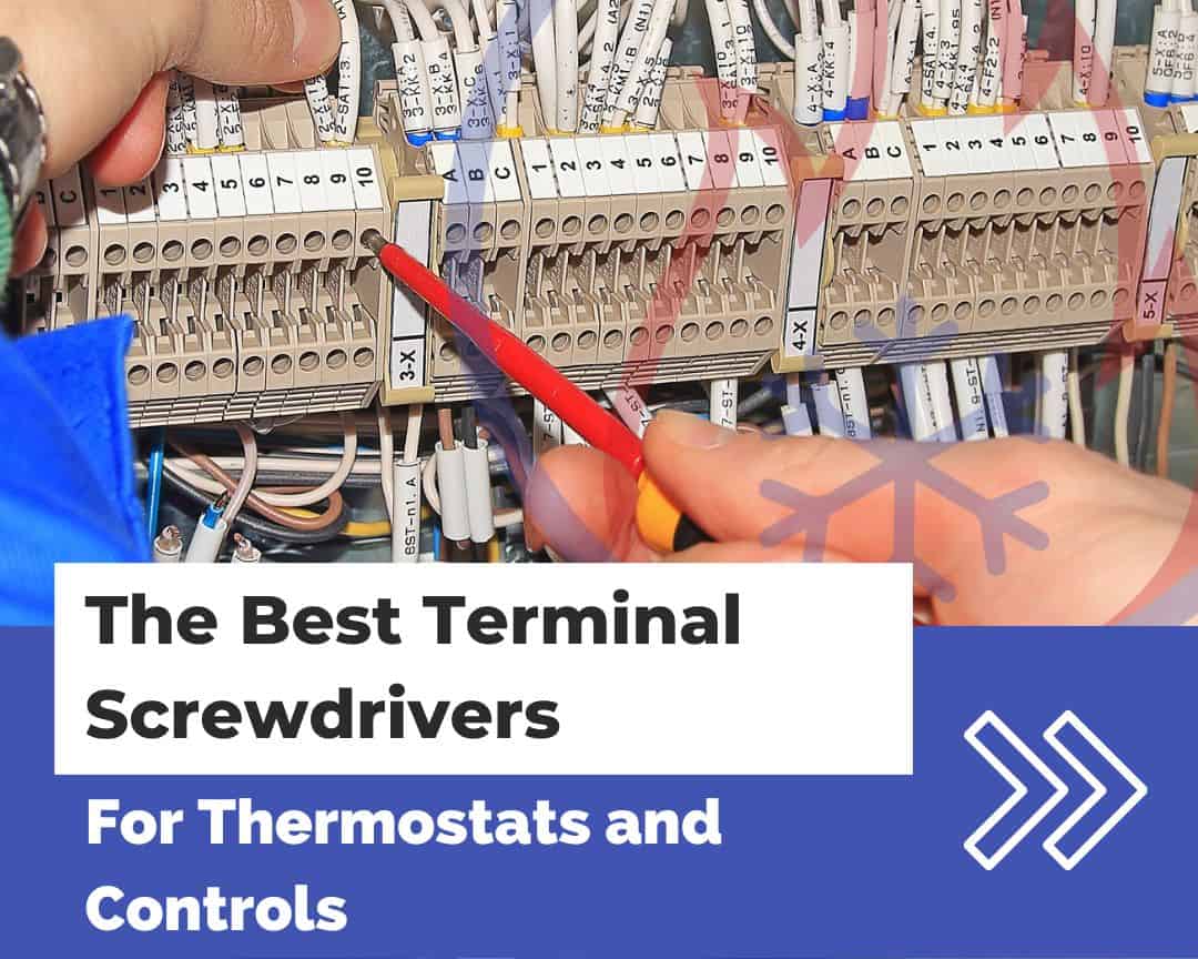 Electrician uses the best terminal screwdriver to work on distribution board