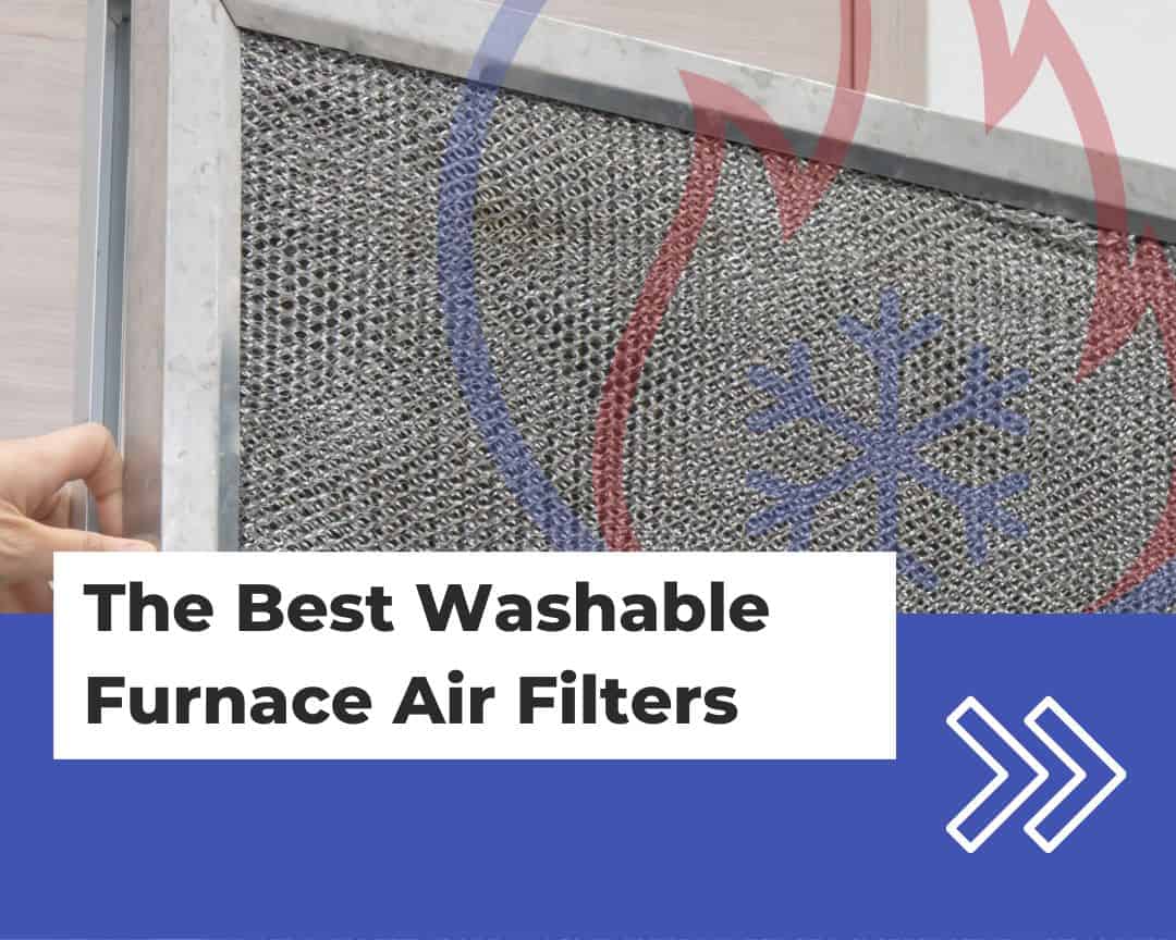 A washable furnace air filter being removed