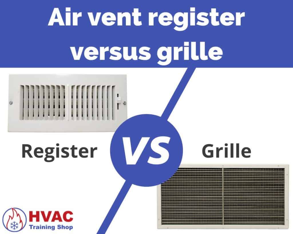 Air vent register versus grille
