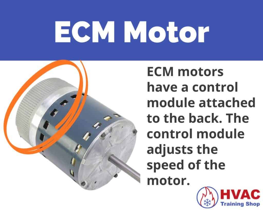ECM motors have a control module attached to the back