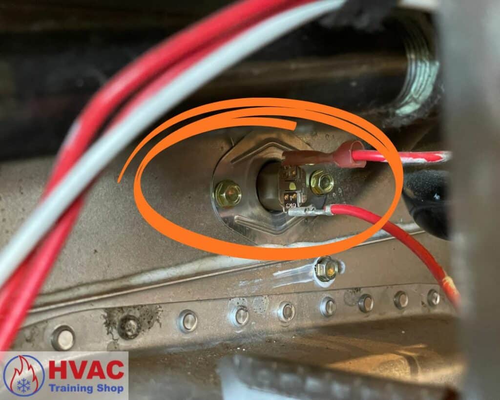 High limit switch location inside of a furnace